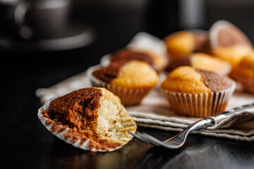 Close Up of a Muffins on black table.