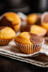 Close Up of a Muffins on black table.
