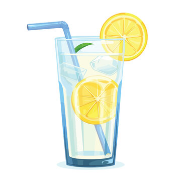 Lemonade in glass icon image cartoon vector 