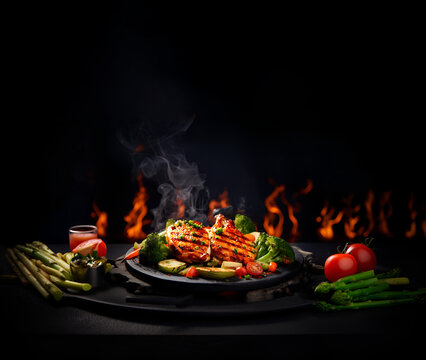 Delicious healthy and fresh food menu design ai generated