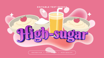 Colorful high sugar 3d editable text effect - font style