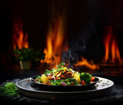 Delicious healthy and fresh food menu design ai generated