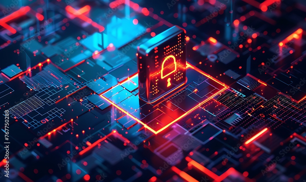 Poster secured data transmission, illustrating virtual private network encryption