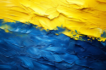 A blue and yellow wave with a blue background. The blue and yellow colors create a sense of harmony and balance