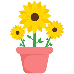Obraz premium Spring Sunflower Element Illustration