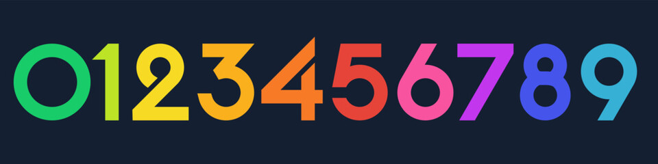 Numbers set. Vector illustration.