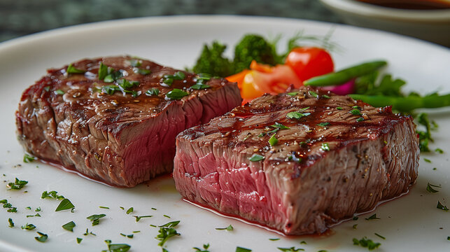 Midjourney Bot
BOT
 &mdash; 03/24/2024 2:40 PM
Capture the exquisite indulgence of a first-class beef steak cut in half in a hyper-realistic photograph that celebrates the culinary artistry of premium dinin