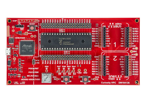Microchip Curiosity HPC is a development board for 8-bit PIC microcontrollers