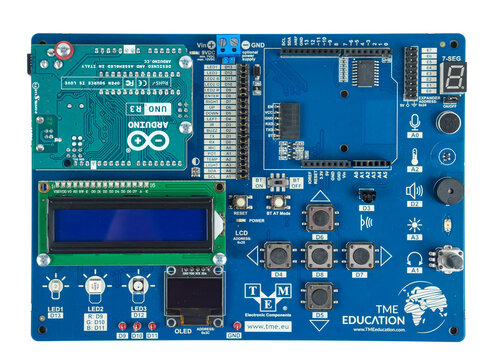 TME-EDU-ARD-2 is a development board compatible with Arduino Uno