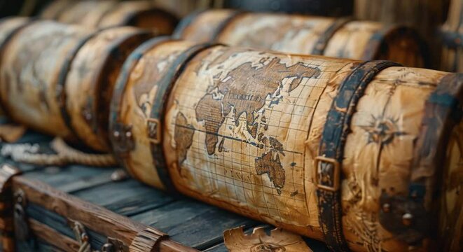 A pirate-themed birthday adventure on the high seas, with treasure maps and ships, colorful