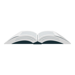 Open book over white background illustration