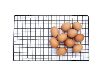 Raw chicken eggs, nutritious foods concept