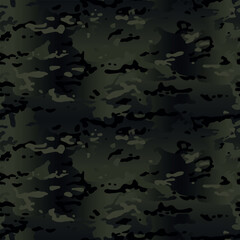 Modern black camouflage background. Seamless Tileable Pattern. Vector illustration.