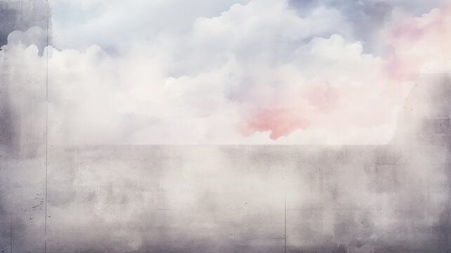 Grey abstract cloud background in watercolor style