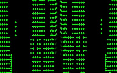 Small green rhombuses are arranged in rows on a black background
