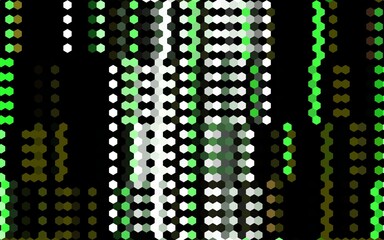 Random hexagon dot structure abstract background. Vertical row of hexagonal shapes