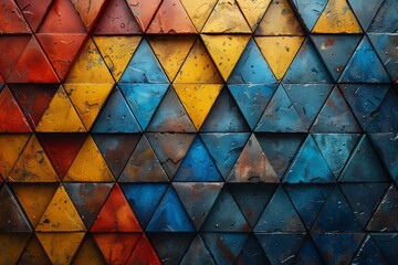 an abstract background with vintage crack wall scratches forming a captivating triangular pattern, enhanced with artistic design elements to create an irresistibly attractive composition.