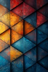 an abstract background with vintage crack wall scratches forming a captivating triangular pattern, enhanced with artistic design elements to create an irresistibly attractive composition.