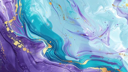 Abstract marble marbled ink painted painting texture luxury background banner Purple turquoise swirls gold painted splashes lines.natural marble texture for skin tile wallpaper luxurious background.