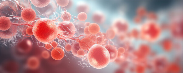 Close-up of red blood cells in bloodstream