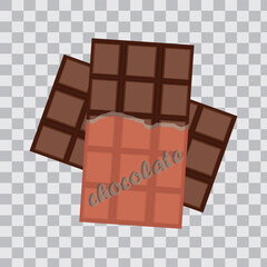 Chocolate Bar Icon Vector. Dark Opened Taste Bar. eps10