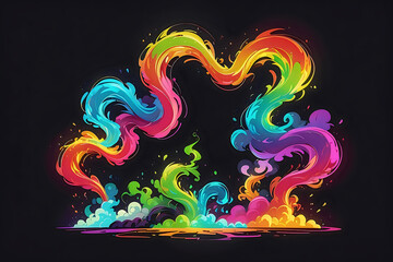 Abstract art meets emotional expression in this radiant heart-shaped swirl, perfect for themes of love, pride events, or creative marketing. The colorful design captivates viewers