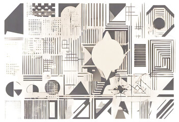 primitive other Bauhaus shapes contemporary elements design aesthetic figure spiral star Brutal flower Brutalist memphis abstract Swiss geometric design oval grids