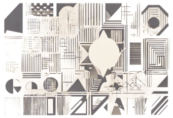 primitive other Bauhaus shapes contemporary elements design aesthetic figure spiral star Brutal flower Brutalist memphis abstract Swiss geometric design oval grids