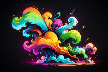 Color Surge: Vivid Abstract Swirl for Artistic Endeavors.

A masterful display of color and movement, this abstract swirl is an ideal asset for artistic ventures, ranging from website backgrounds to b - obrazy, fototapety, plakaty