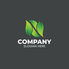 Letter N Leaf logo design | Professional N letter logo for your business