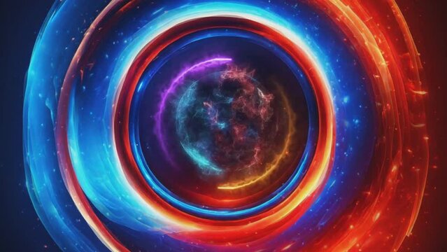 RED BLUE ABSTRACT backround with circle energy in the midle
