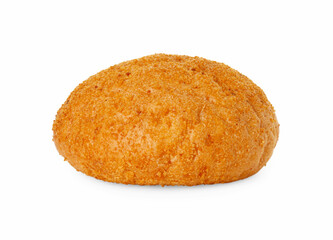 One fresh hamburger bun isolated on white