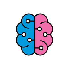 Artificial Intelligence vector illustration. Brain with neural network icon. - 767759806