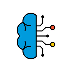 Artificial Intelligence vector illustration. Brain with neural network icon. - 767759868