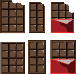 Realistic chocolate bar isolated on white background. Packaging. Mock up. Vector illustration.