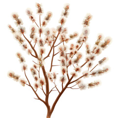Blooming Willow. Isolated on transparent background.