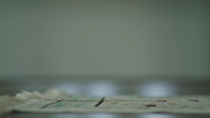 Asian moslem praying in mosque. islamic religion. During Ramadan he often prays in the mosque, worships, reads the Koran, makes dhikr, and prays to Allah. 