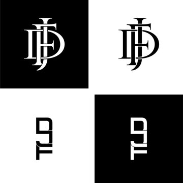 djf initial letter monogram logo design set