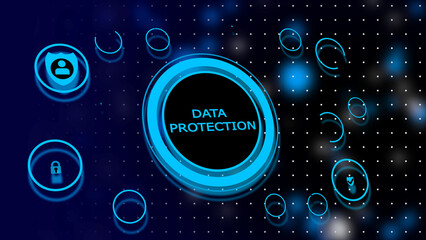 Cyber security of digital data network protection.Cyber data security or information privacy icon.padlock. 
