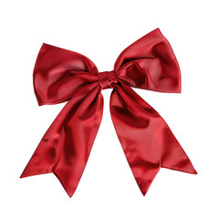 Red bow isolated on transparent background