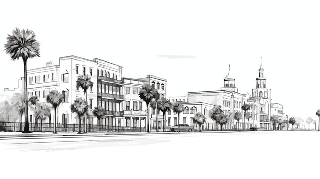 Building view with landmark of Gulfport is the city