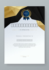 COLOR vector award certificate template fancy modern abstract for corporate. For appreciation, achievement, awards, education, competition, diploma template