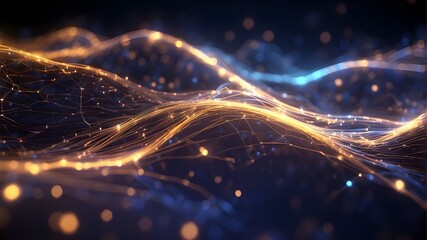 Internet networking speed and fiber networking tech art illustration close-up shot futuristic design AI Image Creation - obrazy, fototapety, plakaty