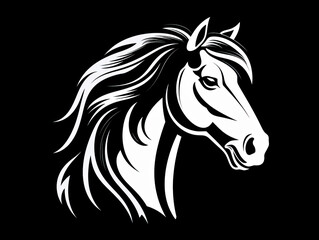 Obraz na płótnie Canvas Logo horse designed in black white