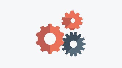 Gears icon Flat vector isolated on white background -