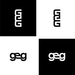 geg initial letter monogram logo design set