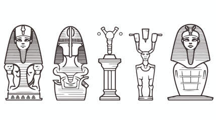 Giza Cairo sphinx city logo icon sign Luxor palace Af - obrazy, fototapety, plakaty
