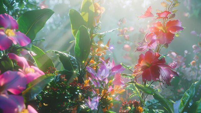 Colorful Floral Plant Illustration 8K Realistic