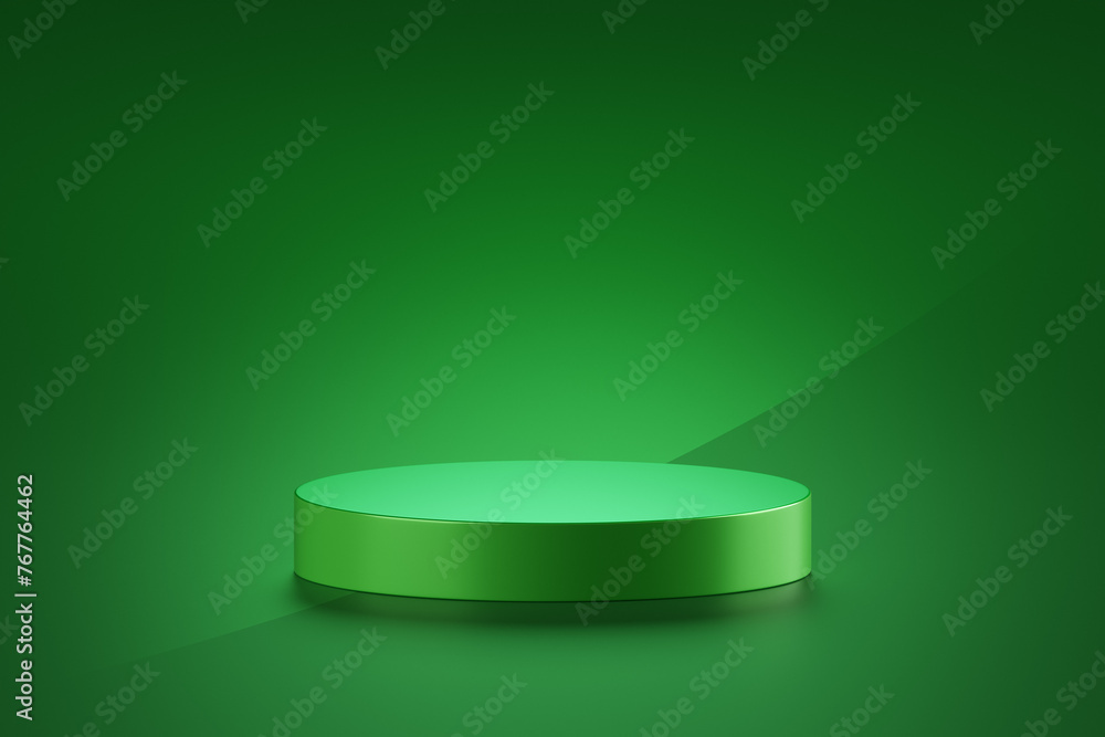 Aufkleber minimal green podium product presentation 3d background with empty pedestal stage display mockup sce