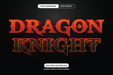 Naklejka na ściany i meble Dragon Knight Text Effect Game Adventure Text Style